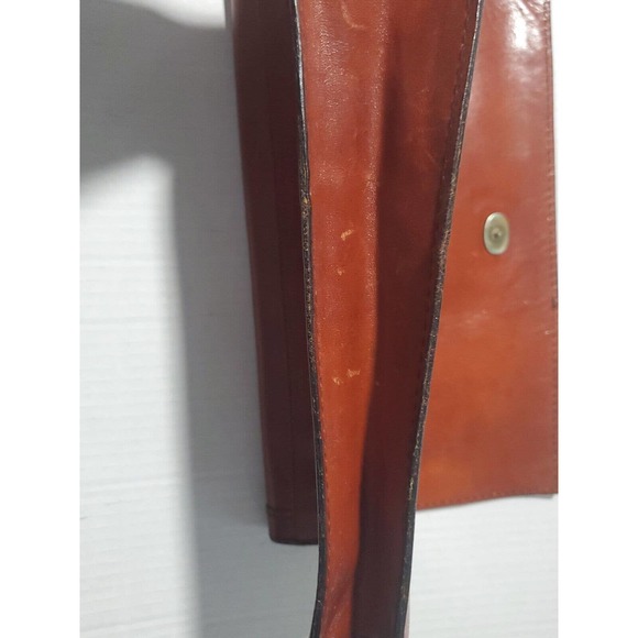 Vintage Alfie's Hand Made Brown Leather Clutch 7" x 12" Italy Snap Closure - Picture 8 of 11